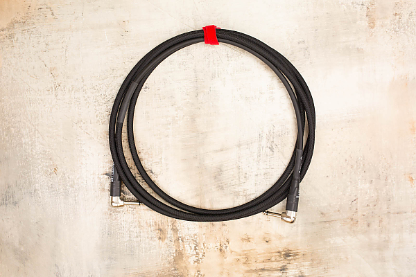 10' Snake Head in Black with Neutrik Right Angle Nickel (connected to instrument) to Neutrik Right Angle Nickel 