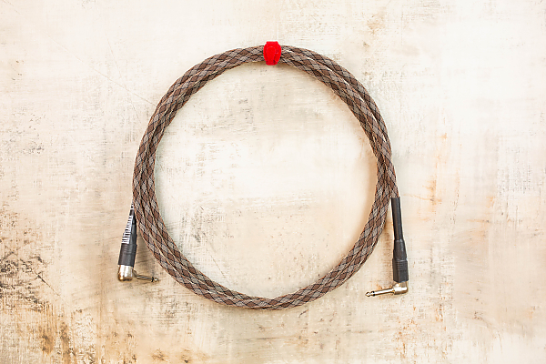 10' Standard in Snake Weave with Neutrik Right Angle Nickel to Neutrik Right Angle Nickel