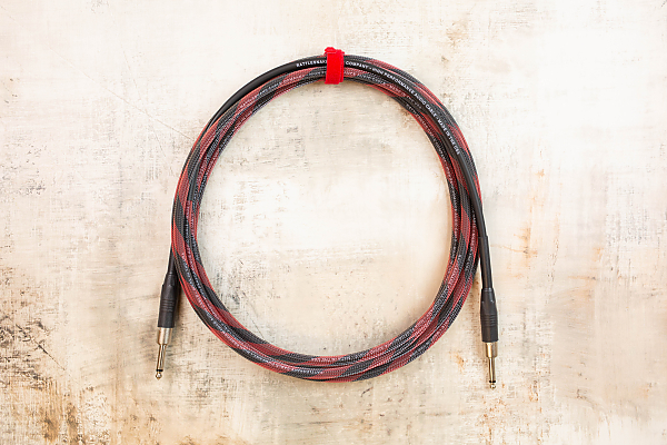 15' Snake Head in Black Cherry with Neutrik Straight Nickel (connected to instrument) to Neutrik Straight Nickel