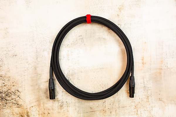 15' XLR Cable in Black with Neutrik XLR Black Shells to Neutrik XLR Black Shells