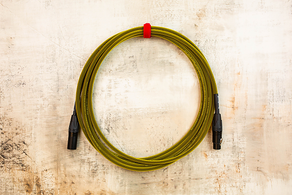 15' XLR Cable in Yellowstone with Neutrik XLR Black Shells to Neutrik XLR Black Shells