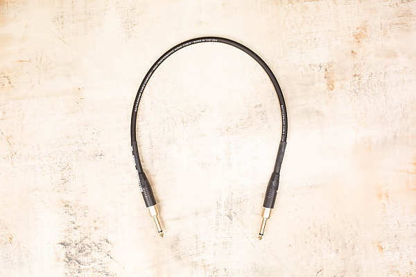 2' Jumper Patch Cable with Neutrik Straight Nickel to Neutrik Straight Nickel 