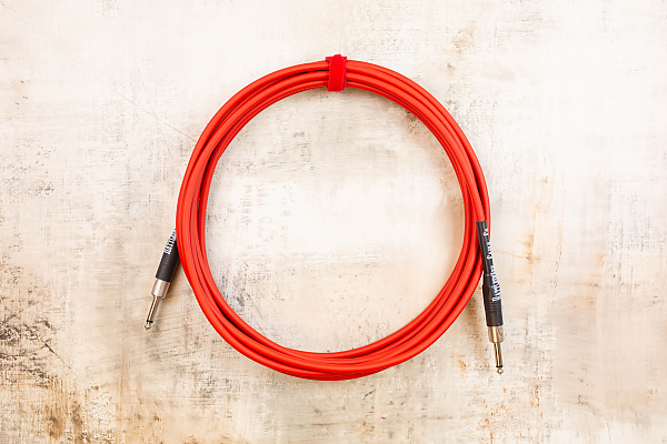 20' Standard No Weave (Bare) with Neutrik Straight Nickel to Neutrik Straight Nickel (Red PVC)