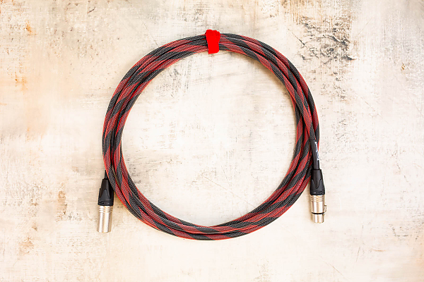 15' XLR in Black Cherry with Neutrik XLR Nickel Shells to Neutrik XLR Nickel Shells