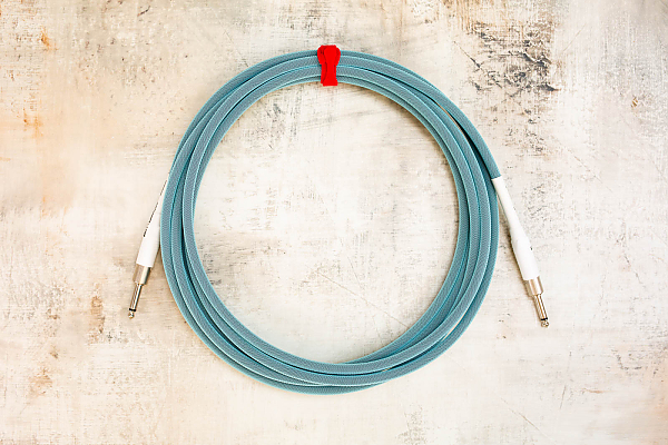 20' Standard in Retro Sea Foam with Neutrik Straight Nickel to Neutrik Straight Nickel (White Shrink Tubes)