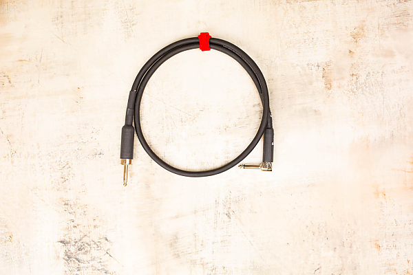 3' Speaker Cable in No Weave (Bare) with Switchcraft 188 1/4" Straight to G&H Jumbo Right Angle