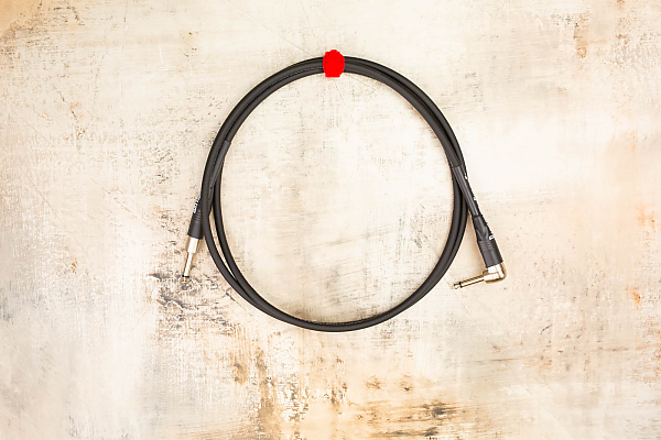  6' Standard No Weave (Bare) with Neutrik Right Angle Nickel to Neutrik Straight Nickel 