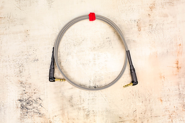 6' TRS in Dirty Tweed with Neutrik Right Angle TRS Gold to Neutrik Right Angle TRS Gold